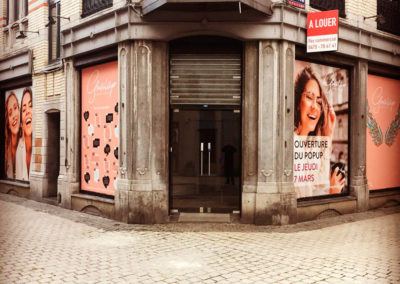 Lettrage de vitrine pour Gualap à Liège