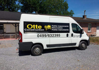 Lettrage de camionnette pour Otte Construction