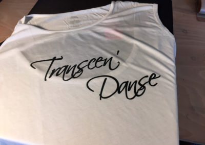 Impression sur textiles pour le club de dance Transcen'Danse