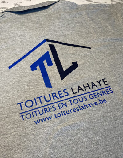 Impressions sur t-shirts pour Toitures Lahaye
